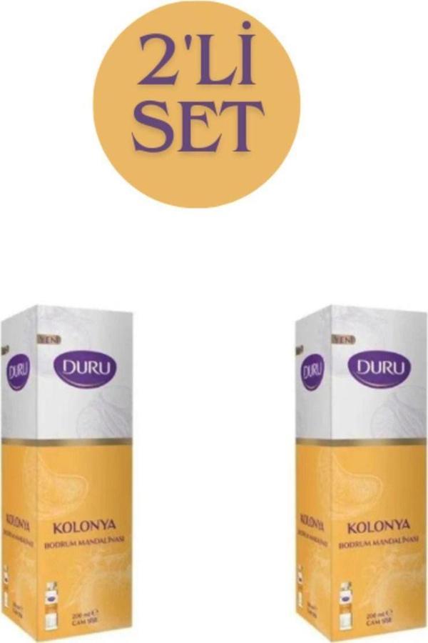 Duru 2'Li Bodrum Mandalinası Kolonya Seti (Cam Şişe) - Image 1