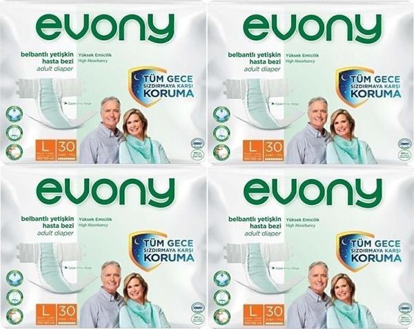 Evony Hasta Bezi Yetişkin Bel Bantlı L-Büyük Boy 120 Adet (4Pk*30) L - Image 1