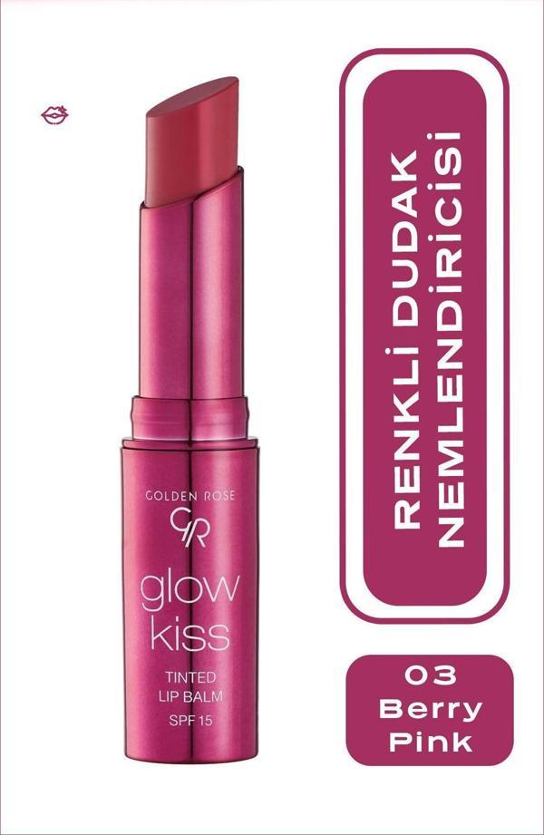 Golden Rose Glow Kiss Tinted Lip Balm No: 03 Berry Pink - Renkli Dudak Nemlendirici - 8691190440800 - Image 1