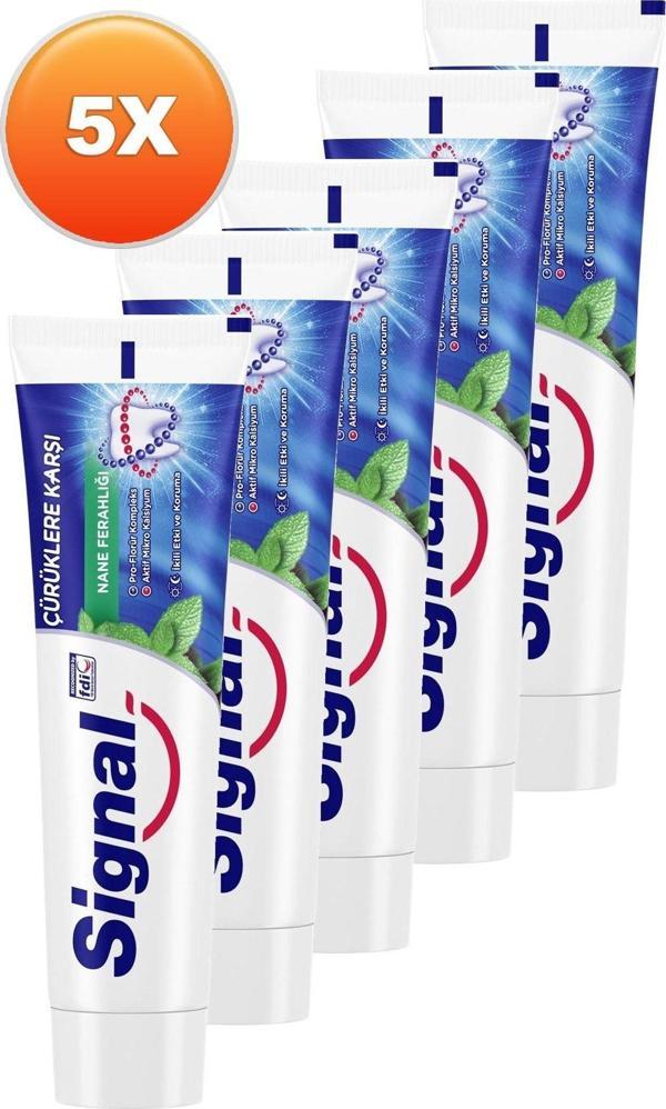 Signal Beyaz Güç Nane Diş Macunu 100 Ml. Beşli Set - Image 1