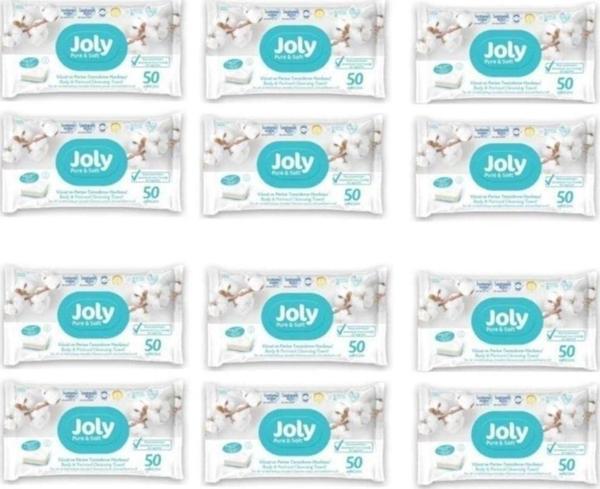 Joly Vücut Perine Bölgesi Yıkama Temizleme Havlusu 50Li 12 Paket - Image 1