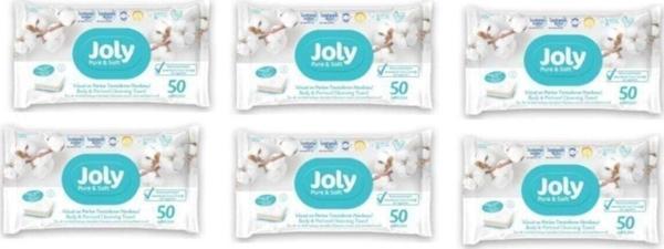 Joly Vücut Perine Bölgesi Yıkama Temizleme Havlusu 50Li 6 Adet - Image 1