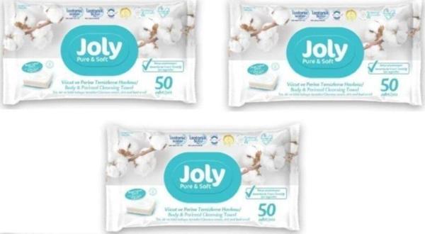 Joly Vücut Ve Perine Bölgesi Yıkama Temizleme Havlusu 50Li 3 Adet - Image 1