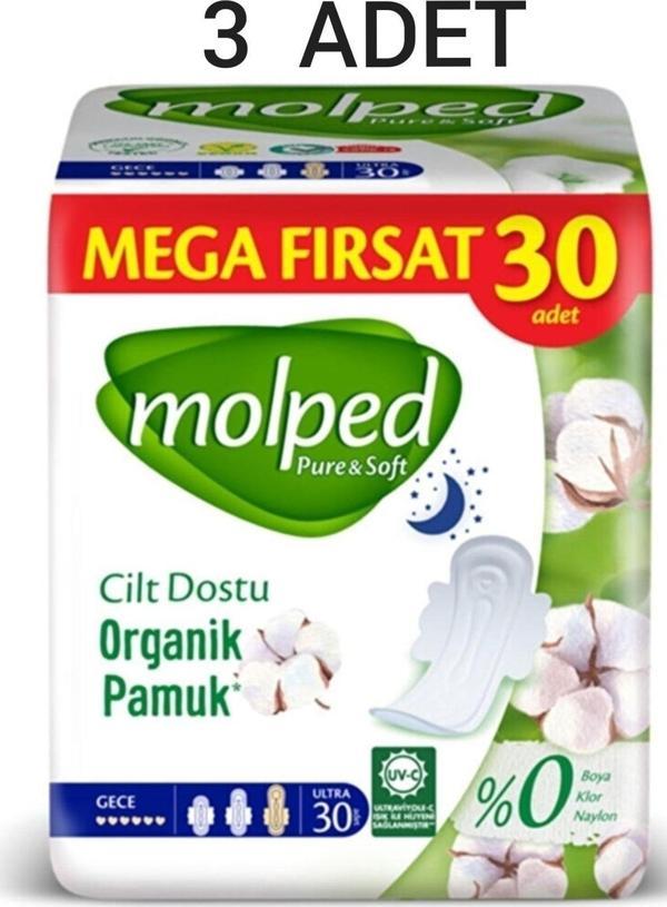 Molped Pure Soft Mega Fırsat Gece Ultra 30 Lu X 3 Adet - Image 1
