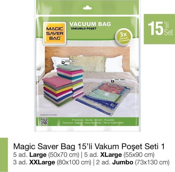 Magic Saver Bag 15’Li Vakumlu Poşet Set-1 - Image 1