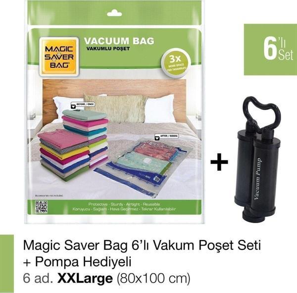 Magic Saver Bag 6’Lı Xxlarge Vakumlu Poşet Set+Pompa Hediyeli - Image 1