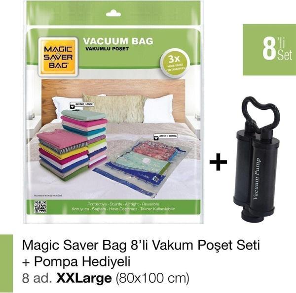 Magic Saver Bag 8’Li Xxlarge Vakumlu Poşet Set+Pompa Hediyeli - Image 1