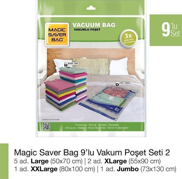 Magic Saver Bag 9’Lu Vakumlu Poşet Set-2 - Image 1