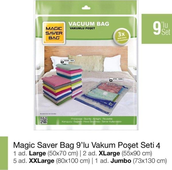 Magic Saver Bag 9'Lu Vakumlu Poşet Seti 4 - Image 1