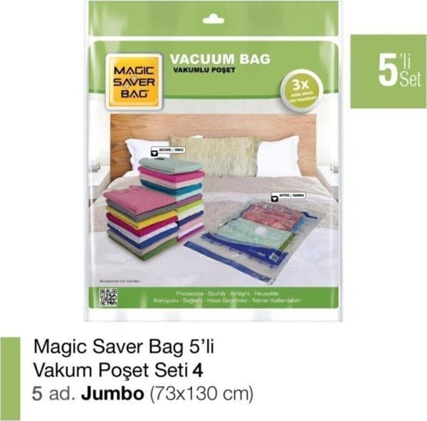Magic Saver Bag Magıc Saver Bag 5'Li Jumbo Vakum Poşet Seti-4 - Image 1