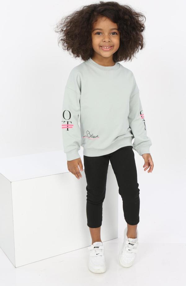 Toontoy Kız Bebek Believe Baskılı Sweatshirt - Image 1