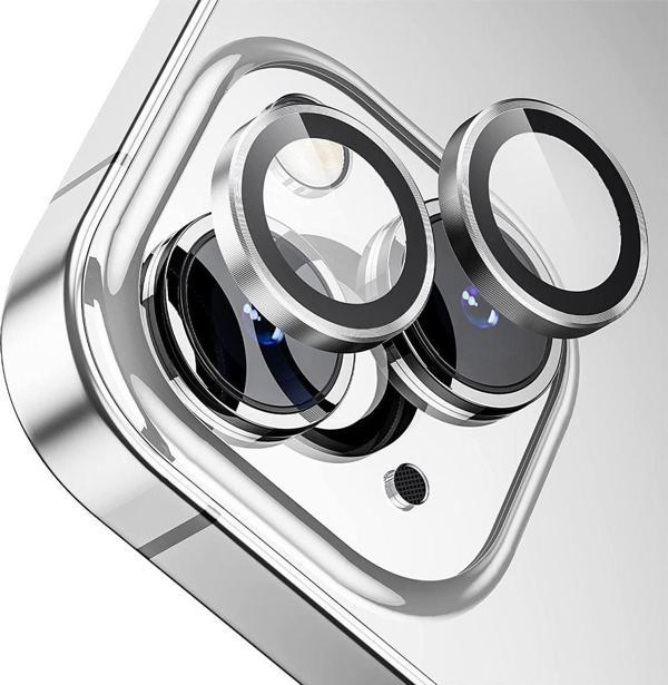 Buff Labs Buff İphone 14 / 14 Plus Camera Metal Lens Protector Silver - Image 1
