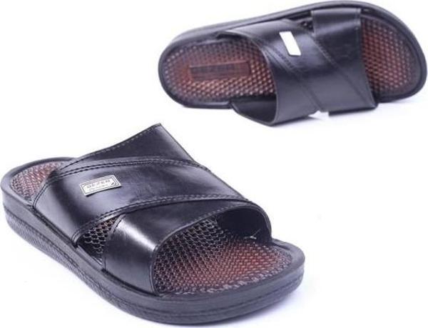 Gezer 10454-25 Deri Anatomil Çapraz Bant Erkek Terlik - Image 1