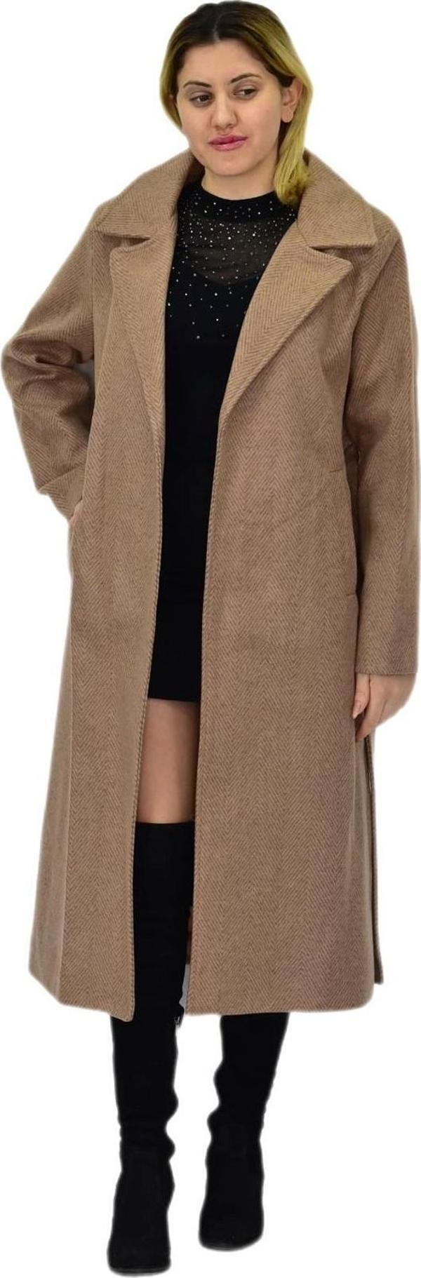 Kadın Balık Sırtı Uzun Kaşe Kaban BGL-ST04116 - Image 1