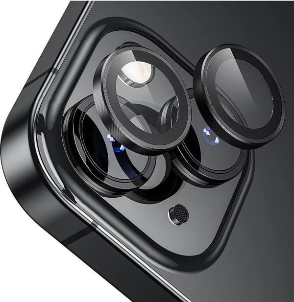 Buff Labs Buff İphone 14 / 14 Plus Camera Metal Lens Protector Siyah - Image 1