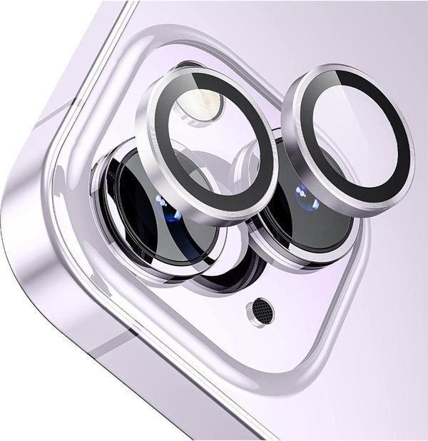 Buff Labs Buff İphone 14 / 14 Plus Camera Metal Lens Protector Mor - Image 1