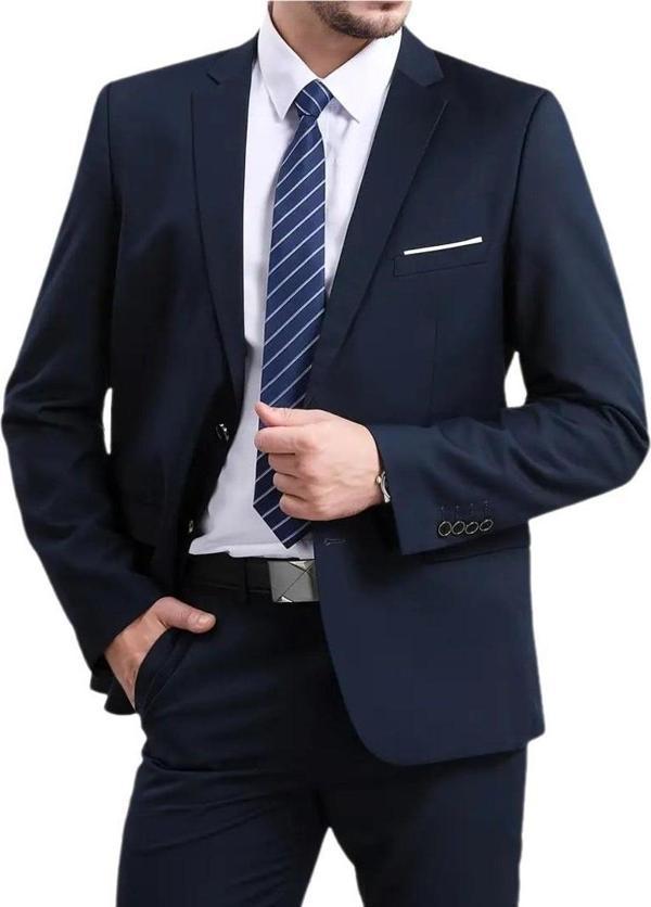 Erkek Lacivert 4 Drop Takım Elbise BGL-ST04305 - Image 1