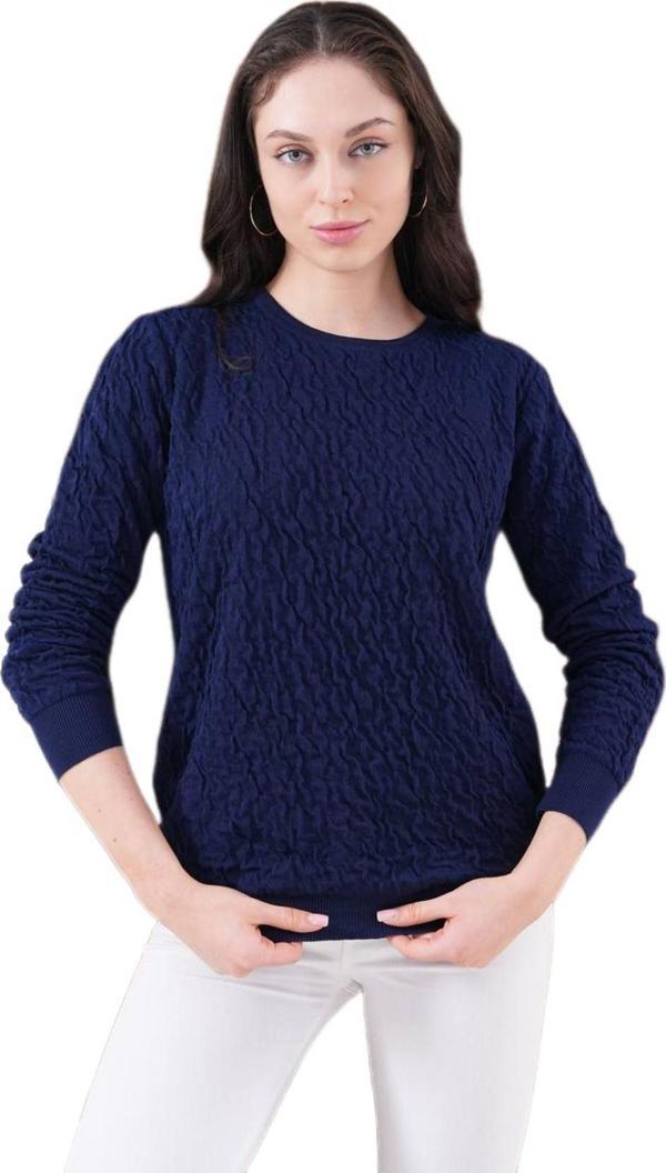 Kadın Bisiklet Yaka Büzgülü Kazak 12833 BGL-ST04228 - Image 1