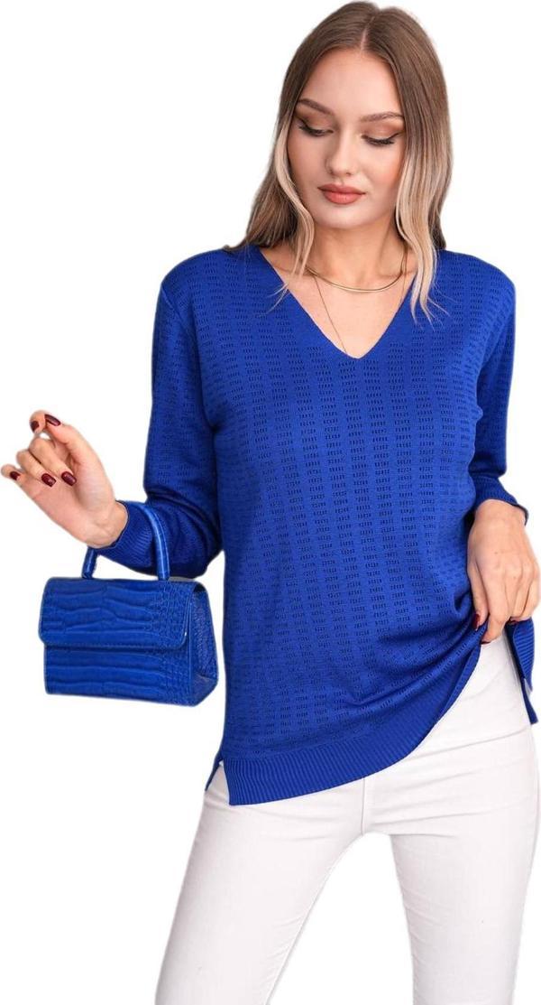 Kadın V Yaka Simli Kazak 12809 BGL-ST04106 - Image 1