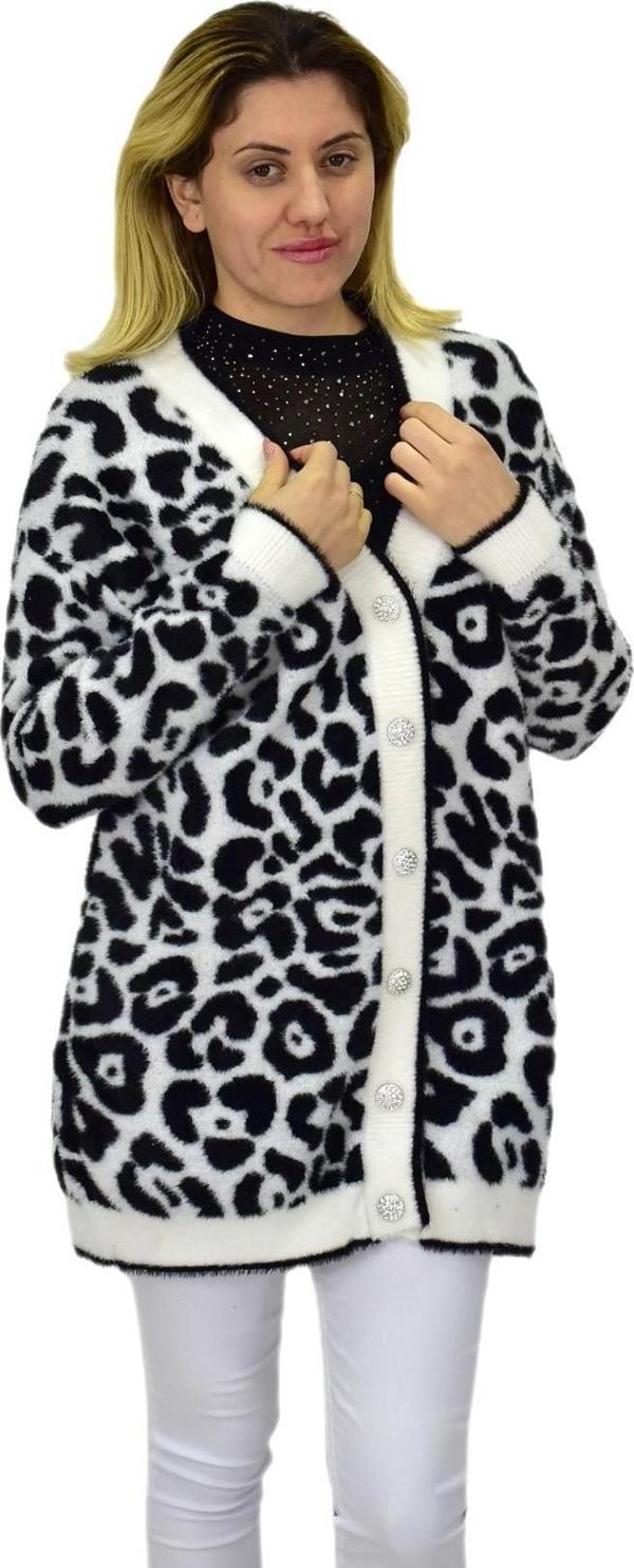Kadın Leopar Desen Hırka 101002 BGL-ST04079 - Image 1