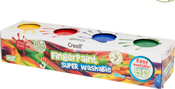Creall Yıkanabilir Parmak Boyası 4x125gr - Image 1