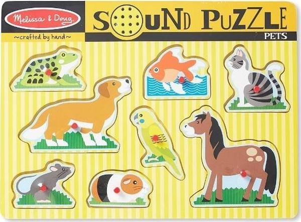 Melissa and Doug Ahşap Sesli Yapboz - Evcil Hayvanlar - Image 1