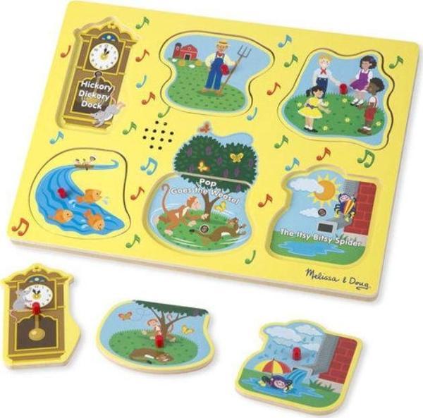 Melissa and Doug Ahşap Sesli Yapboz - İngilizce Çocuk Şarkıları 1 - Image 1