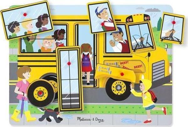 Melissa and Doug Ahşap Sesli Yapboz - The Wheels on the Bus - Image 1