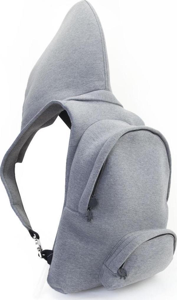 Morikukko Grey Basic Black Çıkabilir Kapüşonlu Sırt Çantası - Image 1