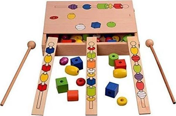 Circle Toys Ahşap Line Up Intellectual Beads Box - Image 1