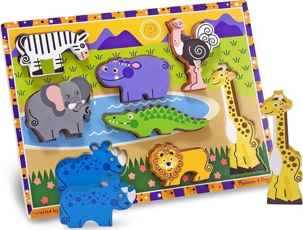Melissa and Doug Ahşap Tombul Yapboz - Safari - Image 1