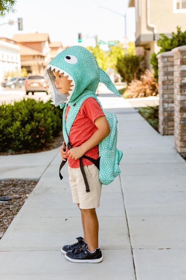Morikukko Kids Shark Çıkabilir Kapüşonlu Çocuk Sırt Çantası - Image 1
