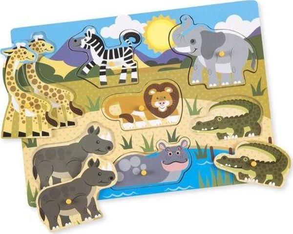 Melissa and Doug Ahşap Tutmalı Yapboz - Safari (Yeni) - Image 1