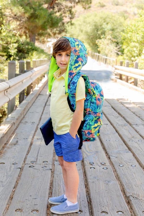 Morikukko Back to School Stroke Dino Çıkabilir Kapüşonlu Sırt Çantası - Image 1