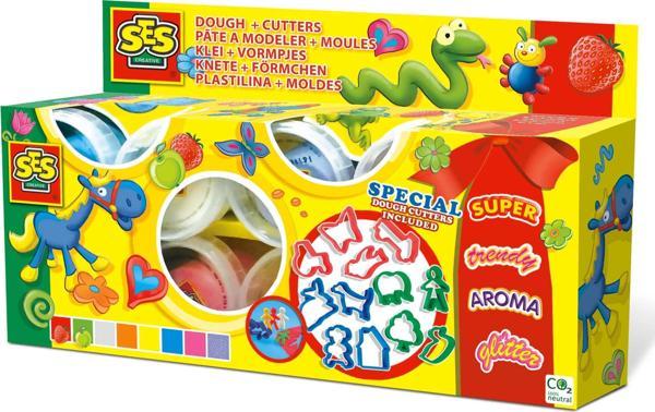 SES Creative Oyun Hamuru Tutkusu 8x90gr ve Kesici Kalıplar - Image 1
