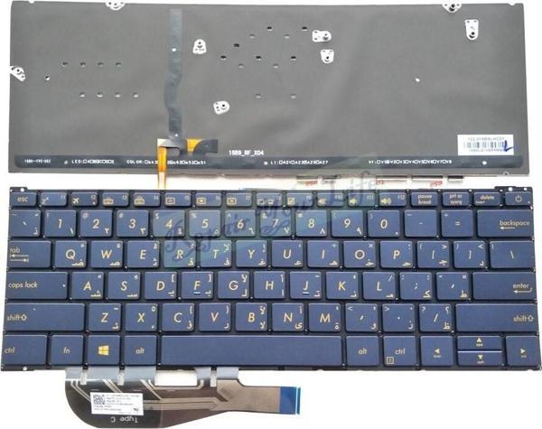 Asus UX390U UX390Ua Notebook Klavyesi - Koyu Mavi - TR - Işıklı - Image 1