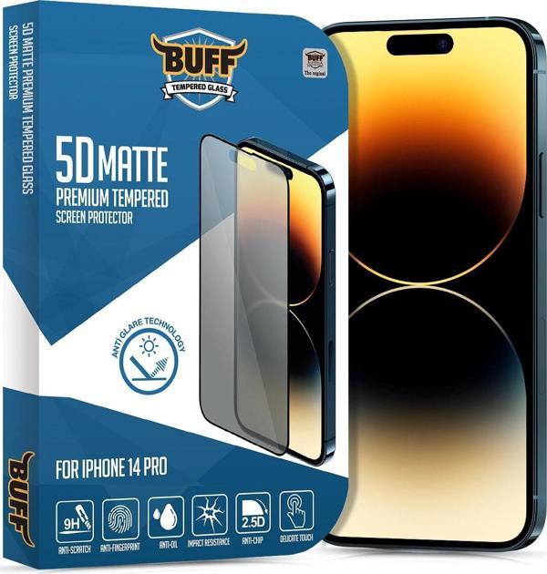 Buff Iphone 14 Pro 5D Matte Ekran Koruyucu - Image 1