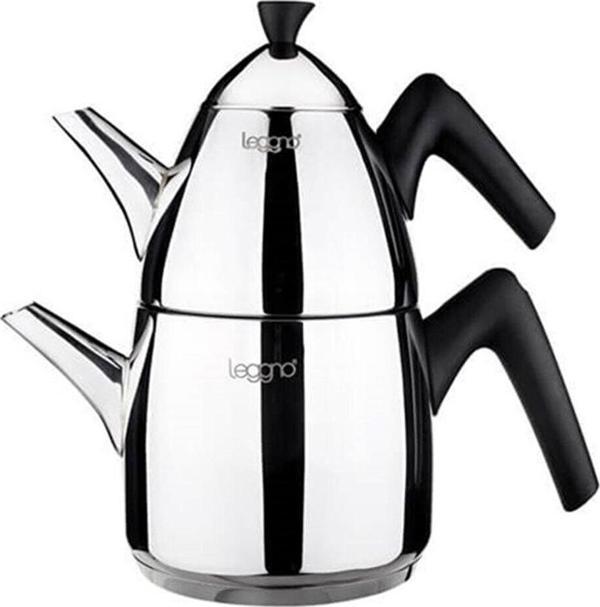 Leggno Joy Çaydanlık Seti 1lt + 2lt Soft Touch Siyah   - Image 1