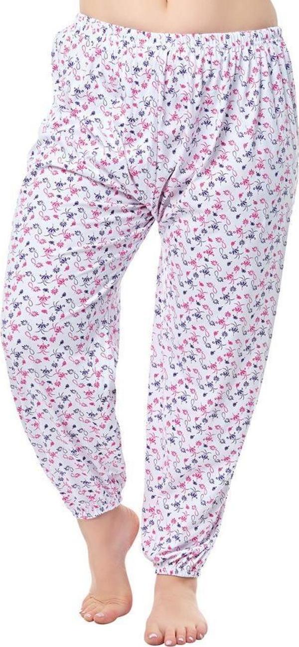 3 Adet Seher Yıldızı Desenli Bayan Lastikli Uzun Anne Pijama Altı 065 - Image 1