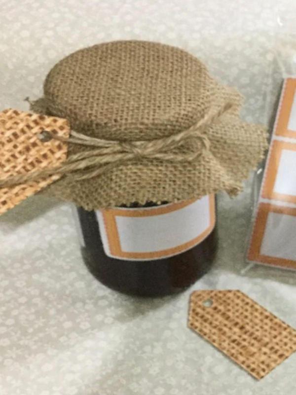 Kütükhouse Jüt Kumaş Kavanoz  Kapağı Örtüsü 10X10 Cm 20 Adet - Image 1