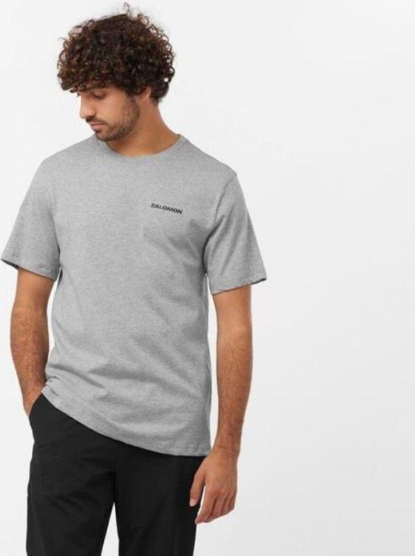 Salomon Graphıc Perf Ss Tee M Heather Grey Koşu T-Shırt Lc2219600 - Image 1
