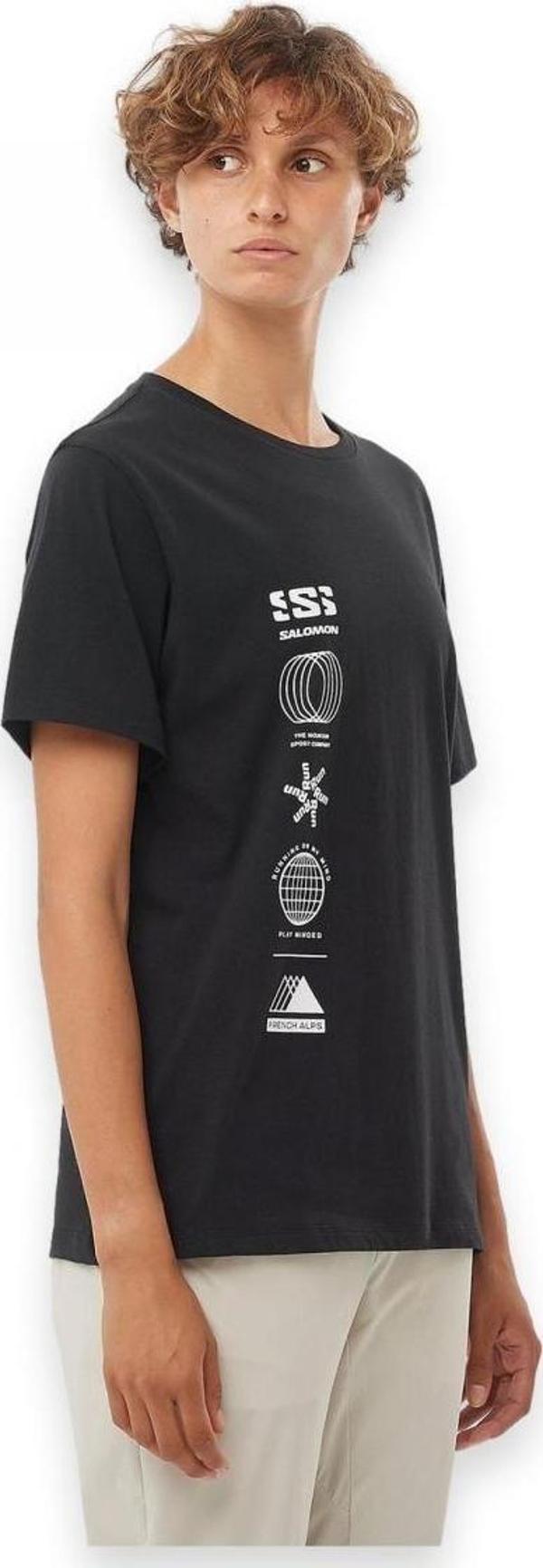 Salomon Lc2232900 Logo Combo Ss Tee W Siyah Kadın T-Shirt - Image 1