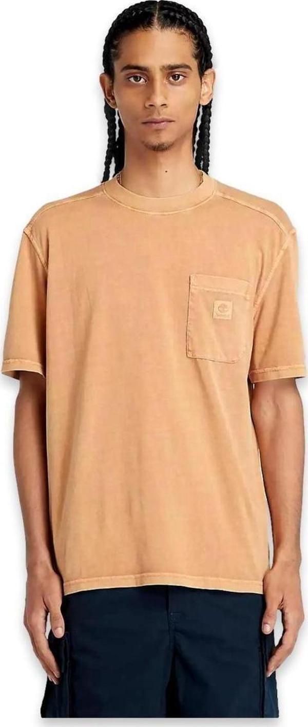 Timberland Tb0A5Vdh Garment Dye Chest Pocket Tee Kahverengi Erkek T-Shirt - Image 1