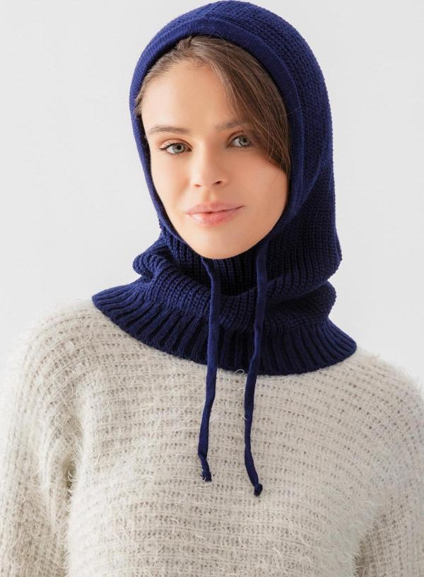 "Ayarlanabilir Triko Balaclava, Kadın-Erkek Bere, Örgü Kapüşonlu Başlık, Yumuşak Akrelik Kumaş, Soğuk Hava İçin Isıtıcı Şapka" - Image 1