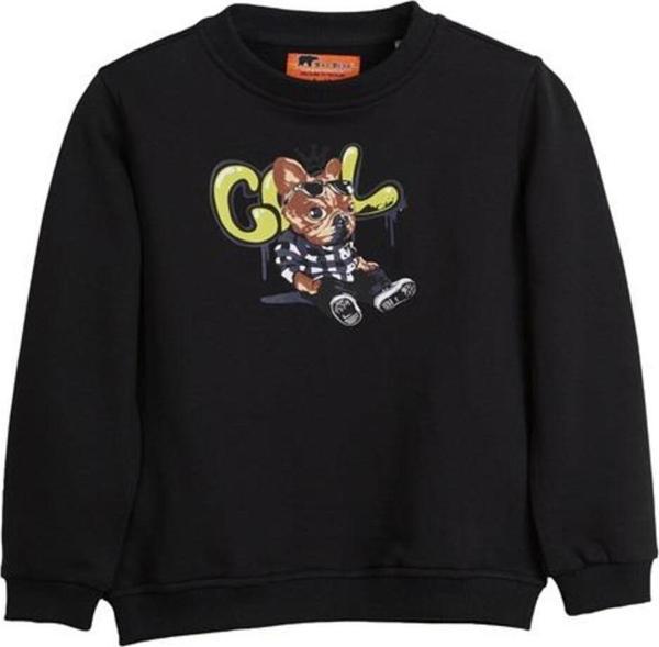 Bad Bear Javed Crewneck Jr Night Çocuk Siyah Sweatshirt - Image 1