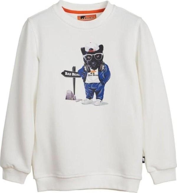 Bad Bear Panther Crewneck Jr Çocuk Sweat 24.06.12.006 Off-Whıte - Image 1