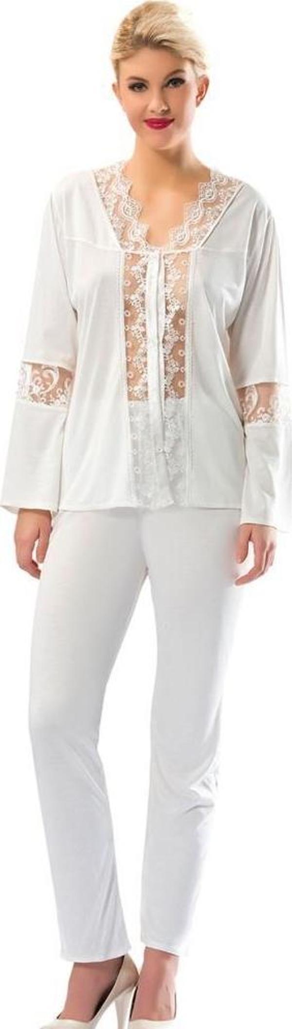Sistina Bayan Ekru Penye Pijama Takımı - 1571 - Image 1
