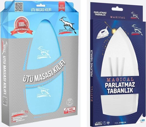 Gazella Ütü Altlığı + Ütü Masası Kılıfı Bezi 50 x 135 cm Mavi - Image 1