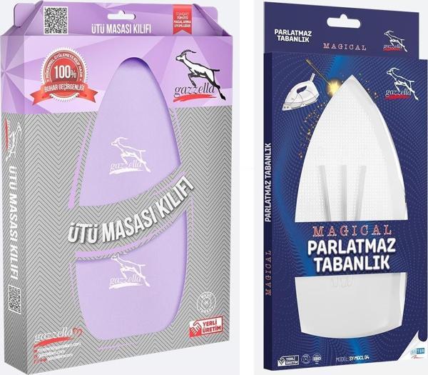 Gazella Ütü Altlığı + Ütü Masası Kılıfı Bezi 50 x 135 cm Lila - Image 1