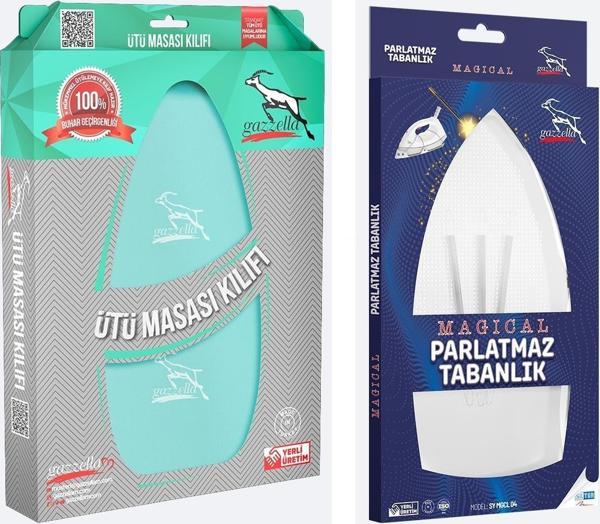 Gazella Ütü Altlığı + Ütü Masası Kılıfı Bezi 50 x 135 cm Turkuaz - Image 1